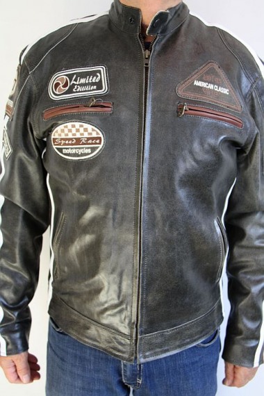 Jacke Real Leather Grau