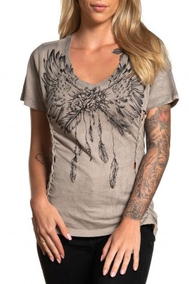 Affliction Shirt Rose Feather