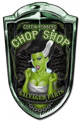 Grill Metallschild Chop Zombie Shop
