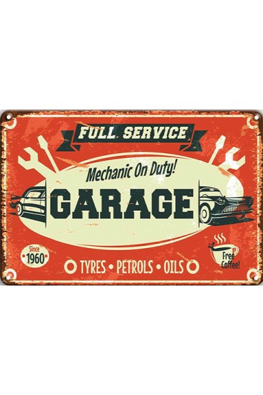 Blechschild Full Service Garage