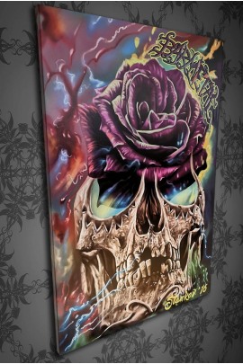 Barmetal Leinwand Skull Rose 60x90 CM