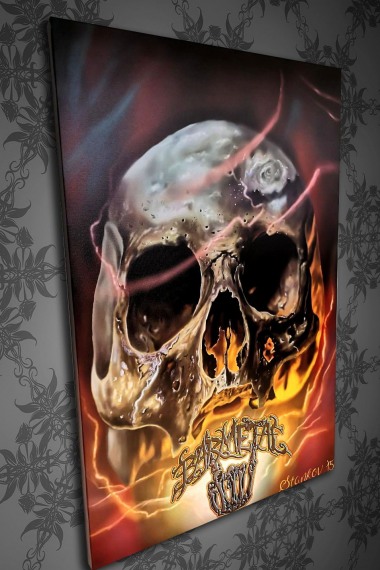 Barmetal Leinwand Skull Light 60x90 CM