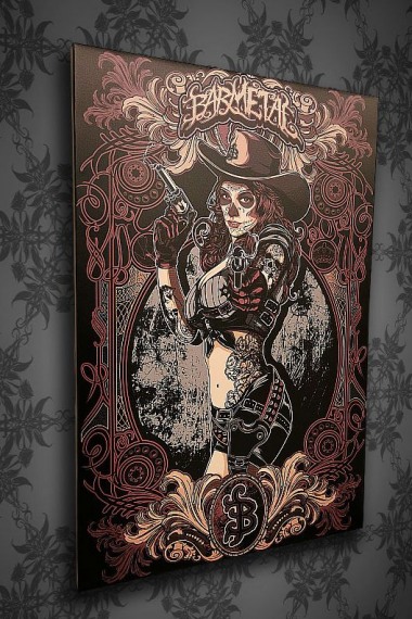 Barmetal Leinwand Cowgirl 60x90 CM