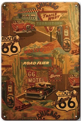 Blechschild Route 66 Motel