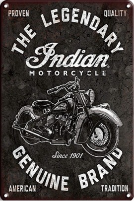 Blechschild The Legendary Indian Motorcycle