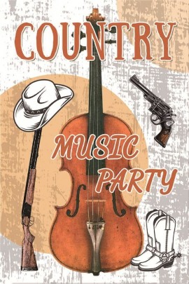 Blechschilder Contry Music Party