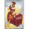 Blechschild Coca Cola Pin Up
