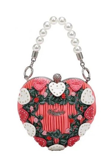 Vendula London The Flower Shop Pink Edition Heart Evening Bag