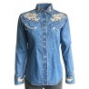 Rockmount Ranch Wear Frauen Vintage Floral Jeansbluse 7789