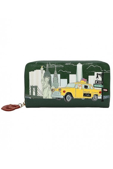 Vendula London New York City Cats and Corgis Large Ziparound Wallet