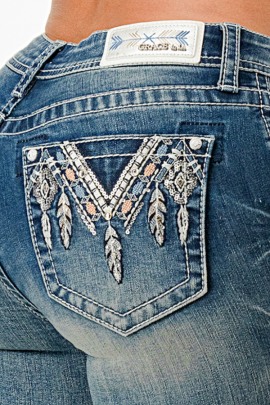 Grace in LA Jeans Aztec Sequins EBS712