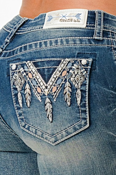 Grace in LA Jeans Aztec Sequins EBS712