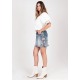 Grace in LA Jeans Rock mit Blumen  JKW51914
