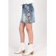 Grace in LA Jeans Rock mit Blumen  JKW51914